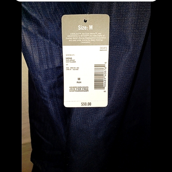 Men's Everlast Navy running jacket size M Medium - Picture 4 of 4